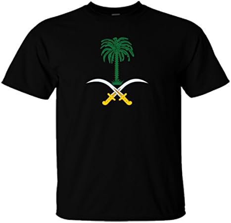 Saudi Arabia Coat of Arms Adult Black T-Shirt Small