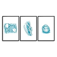 3 Piece Framed Canvas Wall Art Simple Seabed Elements Canvas Prints Home Artwork Decoration for Living Room,Bedroom - 16