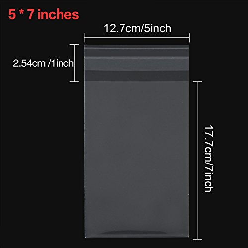 image for Sumind 300 Pieces Clear Bags Self Sealing Treat Bags Plastic OPP Pouch