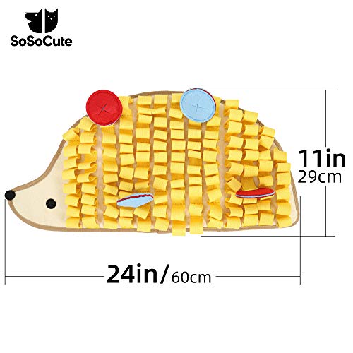 SoSoCute Hedgehog Snuffle Dog Mat Interactive Feed Game Toy