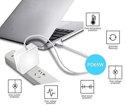 Universal 65W USB Type C PD Portable Wall Charger Power Adapter For HP/Acer/LG/Samsung Mate Book/ Lenovo US/Can/Mex Only Used In USB Type C Notebooks/Tablets