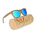 Ynport Mens/Womens Polarized Full Charcoal Bamboo Frame Classic Wooden Coated Sunglasses, Vintage Eyewear, Floating Wayfarer