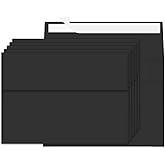 Ouzoustate 100 Packs Black 4x6 Envelopes for Invitation Card, A6 Small Envelopes Self Seal for Wedding Birthday Party Baby Shower