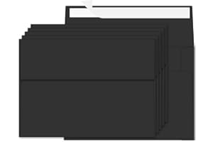 Ouzoustate 100 Packs Black 4x6 Envelopes for Invitation Card, A6 Small Envelopes Self Seal for Wedding Birthday Party Baby Shower