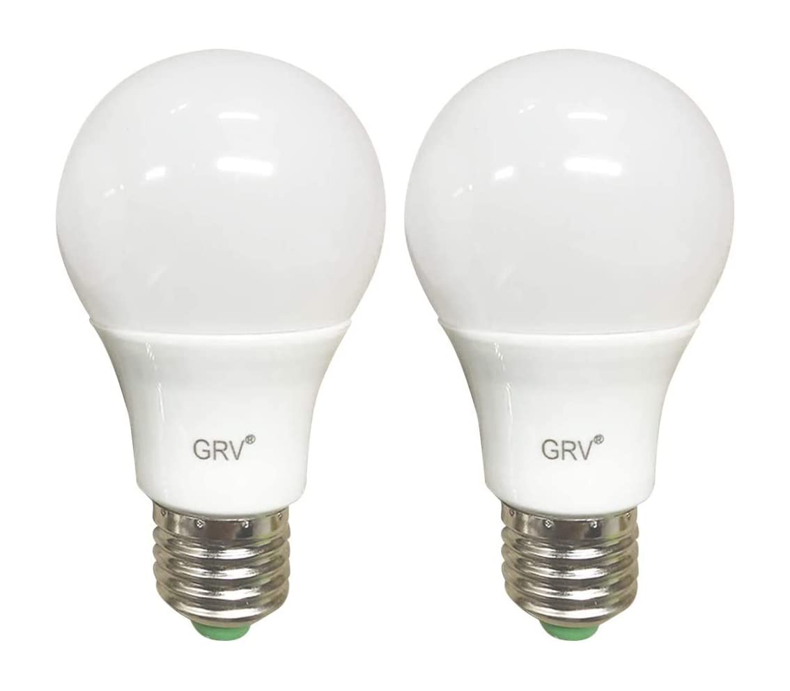 GRV E27 Base 12-5730 SMD LED Bulb Non-Dimmable 5Watt Thermal Plastic Light 40-Watt Equivalent AC 12V DC 12-24V Warm White Pack of 2