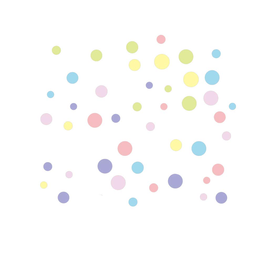 45 Assorted Colorful Polka Dots Spots Wall Sticker Decal for Home Nursery Room Bedroom Kitchen Decor