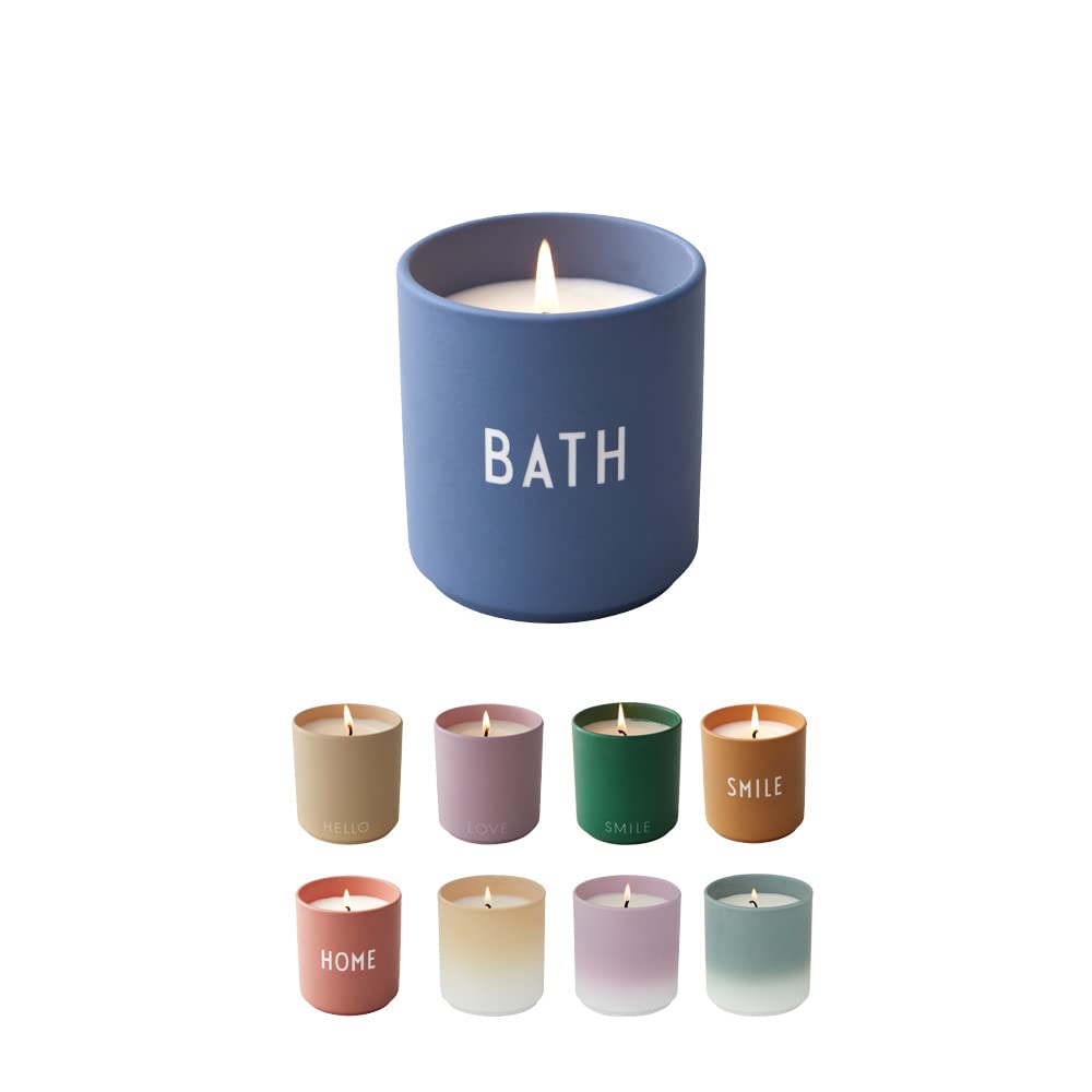 Design Letters Scented Candle Gift for Women | Jar Candles Perfect for Table Decoration | 100% Soy Wax Candle in Porcelain Cup | 15 Hour Burning time Calm Scent