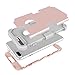 LONTECT for iPhone 7 Plus Case Hybrid Heavy Duty Shockproof Full-Body Protective Case with Dual Layer [Hard PC+ Soft Silicone] Impact Protection for Apple iPhone 7 Plus - Rose Gold/Grey