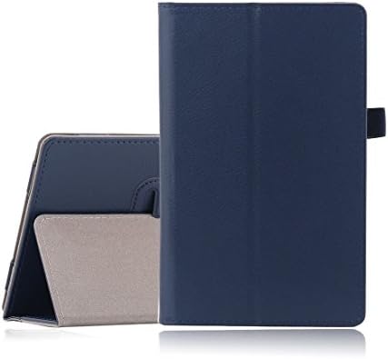 Flyesto Folio Slim Leather Standing Case with Auto Sleep / Wake Function for Amazon Kindle Fire 8-Inch HD Display (6th Generation) - Blue