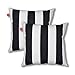 Pcinfuns Outdoor Pillow Covers,Patio Garden Decorative Pillow Cover Only,Fade-Resistant Pillow Cases 18x18 Inch for Home Balcony and Garden,Black White,Pack of 2