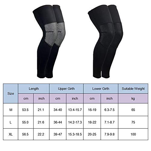 Sports Knee Pads Knee Brace Support Compression Sleeves Lengthened Breathable Thigh Calf Protection Leg Foot Support, Basketball Football Climbing Protective Gear Impact Kneepad - Thumbnail 3