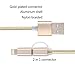 2-in-1 Lightning and Micro USB Cable [4 Pack 1Ft] High Speed USB Charging/Sync Data Lightning Cable Nylon Braided Micro USB Cable for iPhone 6S, iPad, iPod, Samsung Galaxy S7 and More (Golden)