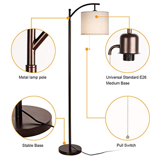 Joofo Floor Lamp, Living Room Floor Lamp, Reading Standing Light with