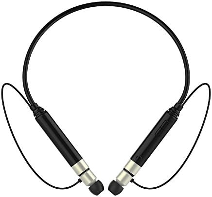 WWTL Bluetooth 4.1 Headphones Wireless HD Stereo Neckband Headset Retractable Earbuds w/ Call Vibrate Alert, Built-in Mic, for Cell Phone/Tablets/TV for Gym Workout Talk Time Up To 10 Hours (Black)