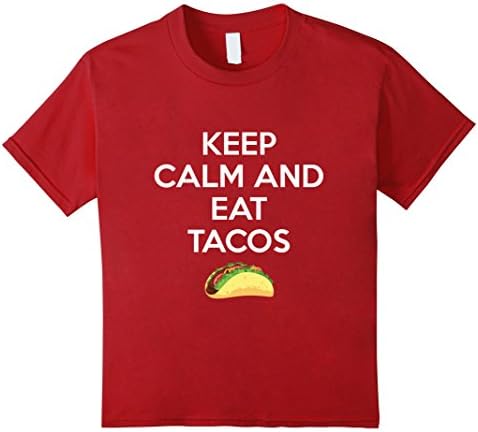 unisex-child Keep Calm and Eat Tacos Funny T-Shirt | Gift Tee 10 Cranberry