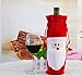 Amberetech 4PC Santa Claus Red Wine Bottle Cover Bags Dinner Table Decoration
