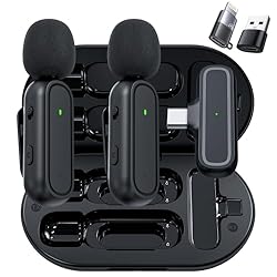 2 Pack Wireless Lavalier Microphone for Android