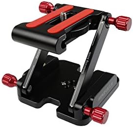 MINIFOCUS Stable Z Flex Tilt Head Portable Quick Release Plate Aluminum Folding Z Shape Tripod Head Rail Camera Stabilizer with Spirit Level Use on DSLR Camera Bracket Tripod (4 Screws)