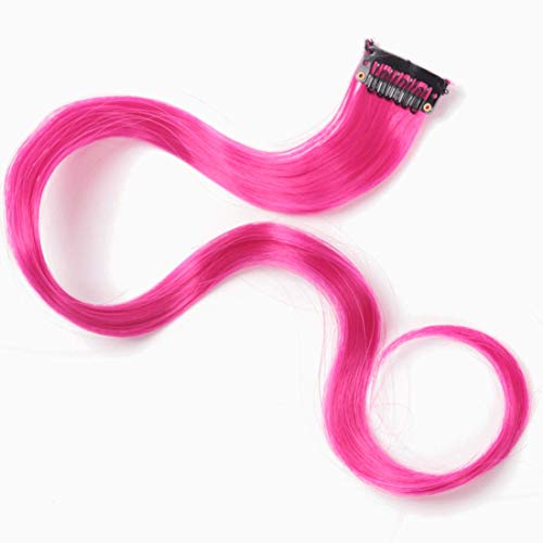 30 Pcs Colored Wave Clip in Hair Extensions 21 Inch Multi-Colors Party Highlights Clip in Synthetic Hairpiece Heat-Resistant Synthetic Hair Extensions Rainbow colors for women girls kids gift - Thumbnail 3