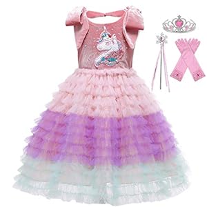 Meisjes Prinses Eenhoorn Dress Up Kids Pailletten Feestkostuum Zachte Fluwelen Tutu Cake Jurk