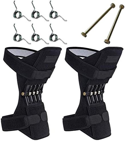 Smallgirl 1Pair Joint Support Knee Pads,Professional Power Lift Joint Patella Booster Protector Knee Powerful Joint Support Knee Pads Rebound Protector,Black