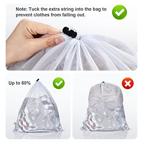 OTraki 2 Pieces Washing Machine Net 50 x 60 cm Large Laundry Bag with Couliss Laundry Bag Reusable Laundry Bag for Delicate Curtains Knitwear