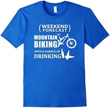 Men's Funny Mountain Bike Shirt Weekend Forecast MTB T-shirt XL Royal Blue