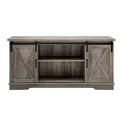 New-58-Inch-Sliding-Barn-Door-Television-Stand-Grey-Wash-Finish