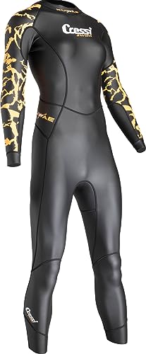 Cressi Women's Kuwae Lady Monopiece Swimsuit 2mm Schwimmen Neoprenanzug, Schwarz/Orange, XS/1