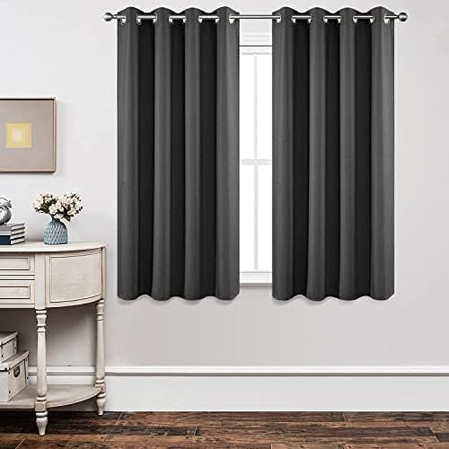 Joydeco Blackout Curtains 63 Inch Length 2 Panels Set, Thermal Insulated Long Drapes 2 Burg, Room Darkening Grommet Drapes for Living Room Bedroom Window (Pack of 12) Image Joydeco Blackout Curtains 63 Inch Length 2 Panels Set, Thermal Insulated Long Drapes 2 Burg, Room Darkening Grommet Drapes for Living Room Bedroom Window (Pack of 12) Image