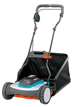 GARDENA Akku-Spindelmäher 380 Li: Handrasenmäher mit Elektrounterstützung, bis zu 400 m² Rasenfläche, Messerwalze aus Qualitä