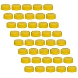 40 Yellow Plastic Bottle Caps with Tamper Evident Lids for 4, 8, 12, 16 and 32 oz Empty Plastic Bottles