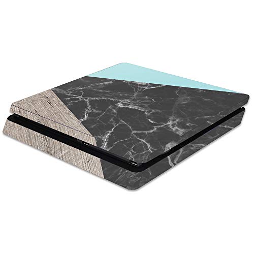 MightySkins Skin Compatible with Sony PS4 Slim Console - Wood and Marble | Prot…