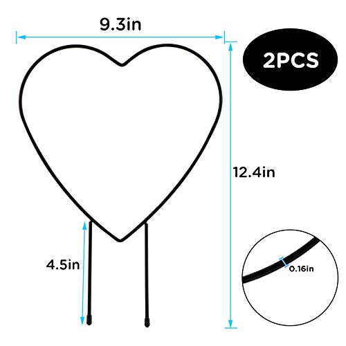 SAVITA 2PCS Metallgartengitter, zum Pflanzenklettern, 31 cm dekorative Topfpflanzenstützen, mit schwarzer Beschichtung… – Bild 3