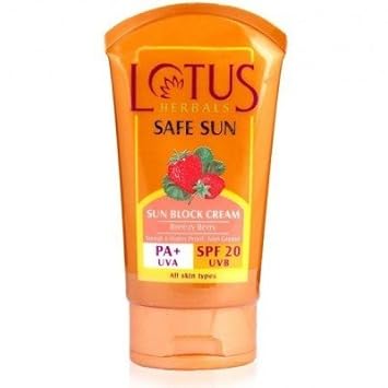 Lotus Herbals Safe Sun Breezy Berry Sun Block Cream PA+ SPF 20 (Pack of 2)