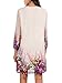 DJT Women's Floral Pattern 3/4 Sleeve Loose Fit Chiffon Tunic Dress Medium Apricot