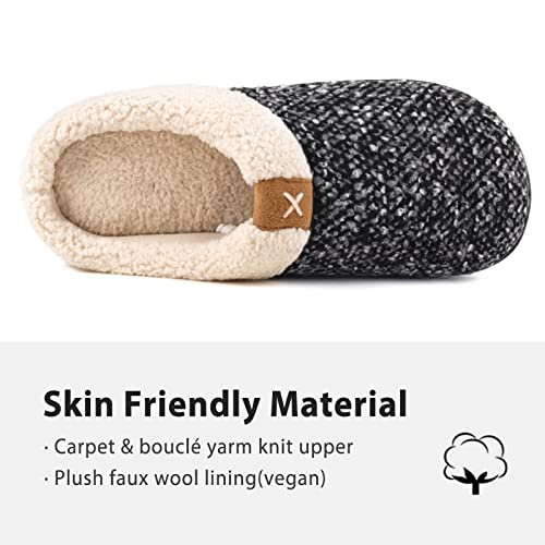 ULTRAIDEAS Mens Slip On Slippers, Sherpa Lined House Shoes with Memory