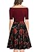 Miusol Women's Retro Off Shoulder Flare Print Evening Party Dress,Red,Medium