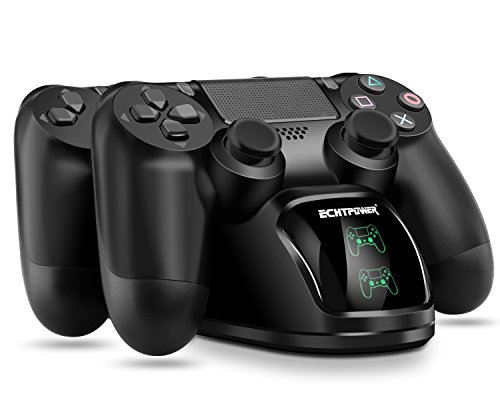 ECHTPower PS4 Controller Charger PS4 Charging Dock, Dual Charger with Charging Status Display Screen for Playstation 4 Dualshock 4 / PS4 Slim / PS4 Pro Controller