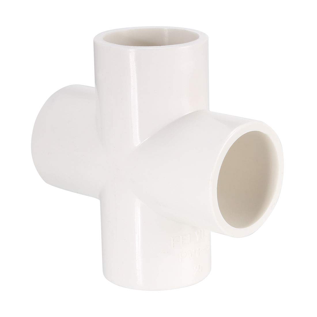sourcing map PVC Pipe Fitting 4 Way Cross Schedule 40 25mm Socket Tee Corner Fittings White 6pcs
