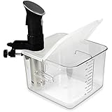 EVERIE Collapsible Hinged Sous Vide Container Lid Compatible with Anova Culinary Precision Cooker and 12,18,22 Quart Rubbermaid Container (Corner Mount)