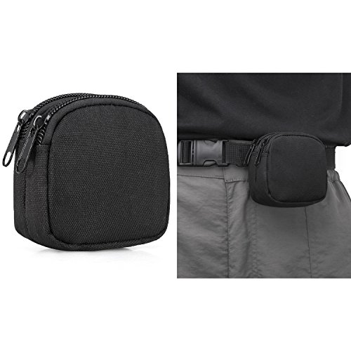 BIENNA Small Tactical Pouch, Mini Military Purse Organizer Army Molle Gear [Waterproof][Dual Layer Pockets] Nylon EDC Utility Gadget Outdoor Waist Bag Holster Cover for Change Key EDC Men Women-BK
