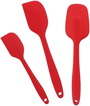 CHNANO Silicone Spatulas,3-10 Pieces kitchen Utensil Sets Non-Stick Cookware BPA Free and Antibacterial Heat Resistant 550ºF with Strong Stainless Steel Core (3 Packs)