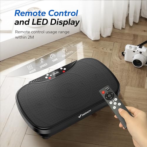 MERACH Vibration Plate Exercise Machine, Vibration Plate Lymphatic Drainage, Vibrating Plate Exercise Machine with Bluetooth and LED Display, Workout Equipment for Women Men Home