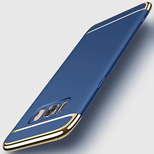 Samsung Galaxy S8 Plus Plastic Case ,JINRUNHU Ultra Thin 3 in 1 Design DIY Matte Plating Shell Hard Shockproof Case Coated Non Slip Anti-Fingerprint Back Cover For Samsung S8 Plus [Blue]