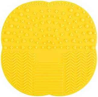Geryy 1Pc Washing Pads Silicone Makeup Brush Cleaner Mat Brush Cleansing Pad Cleaning Mat Scrub Pad For Home Travel