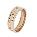 WDSHOW Rose Gold Plated Stainless Steel Heartbeat Design Rings