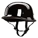 Low Profile Novelty German Chopper Half Helmet Skull Cap Gloss Black (L)
