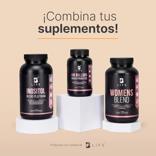 Probióticos para Mujer 120 cápsulas | 60 Billones con Bromelina e Inulina de Agave | 12 Cepas para Salud Digestiva | 60 Billion Womens Probiotic B Life