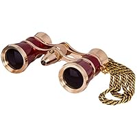 Levenhuk Broadway 325F Opera Glasses (Red Theater Binoculars with LED Light and Chain)